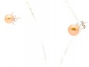 Clous doreilles - Perles de culture, bouton 8 mm orange /8017