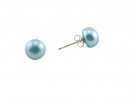 8018/ studs - cultured pearls, blue, 8 mm
