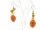 8503/ Ear pendant - calcite, citrine and cultured pearls