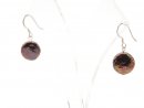 Boucles doreilles - perles biwa en violet-gris /8529