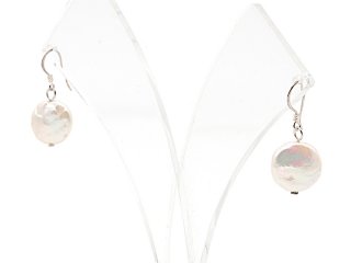 Ear pendants - Biwapearls in iridescent white /8530