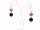 Boucles doreilles en agate noire et rouge en perles de culture / 8548