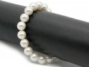 Bracelet - perles de coquillage, blanc, 10mm /8635