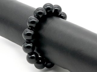 Muschelkernperlen Armband, 14 mm, schwarz / 8677