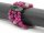 Bracelet - quatre rangs, Agate biseauté, rose vif /8690