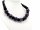 Halskette aus schwarzem Garn mit großen Amethystkugeln