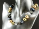 9398/ Necklace - shell pearls, 14 mm, multicolor,...