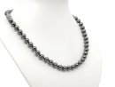 9614/ Necklace - shell pearls, 8 mm, black. magnetic...