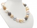 Collier - perles de rocaille multicolores, 16 mm, fermoir...
