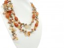 Open necklace with various gemstones and pearls