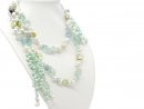 9716/ Open necklace - cultured pearls and fluorite 135 cm