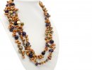 Open necklace made from cultured pearls and amethysts