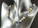 Collier - perles de coquillage, 10 mm, multicolore,...