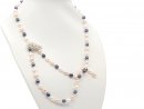 Necklace with a magnetic clasp and cultured pearls in...