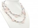 Corder necklace with rose quartz crystals