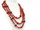 Endless necklace made from red carnelian beads