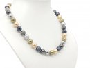 Shell core pearls, necklace, multicolor, 10 mm / 9823