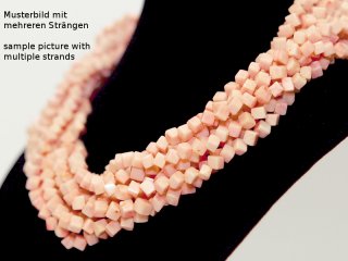 Korallen (farbveredelt) Strang - Würfel, 4 mm, rosa /4445