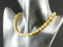 Cordon de perle de culture - baroque 8x10 mm jaune,...