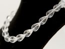 4678/ Rock crystal strand - faceted drop-shape, 18x13 mm...