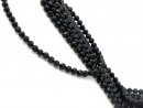 Faceted, black tourmaline beads