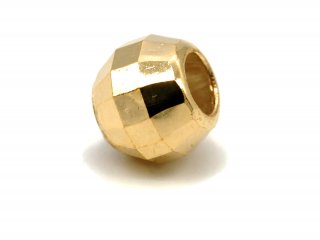 Faceted, pierced, gold-plated silver bead