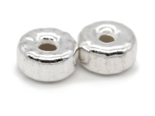 925er Silber Bead - Rondell 10 mm - 2 Stk/T&uuml;te
