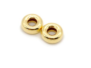 Intercalaire - Perles rondelle en argent 925, 8 mm, plaqué or, 2 pcs /2957