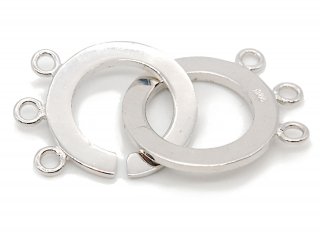 3039/ Clasp - partly brushed, 925/-silver for multi-rowed necklaces