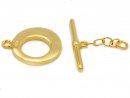 Toggle clasp - golden-plated 925/-silver, 15 mm /3074