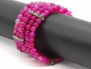 Achat, Fünfreihiges Armband, pink, 6 mm / 8950