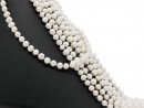 Cordon de perle de culture - baroque 7x8 mm blanc,...