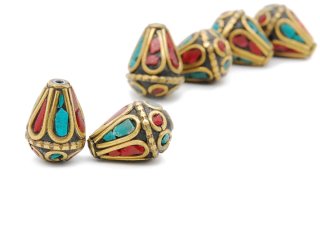 beads with bronze and precious stones