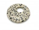 Gemstone pendant - round disk, dalmatian jasper /8218