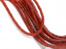 Carnelian strand - rondelle 3x6 mm orange red, length 39...