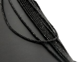 Achat Strang - facettierte Rondelle, 2x3 mm, schwarz /2154