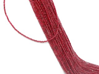 Cordon d´Agate - boules biseautées rouge 2mm, Längen 38,5cm /2145