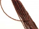 2143/ Agate strand - faceted, brown red, 2 mm - 37 cm