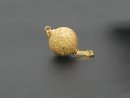 925/- silver ball clasp - gold plated, rough finish, 16...