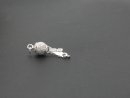 0673/ 925/-silver ball clasp - diamond grit, 6 mm