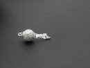 0675/ 925/-silver ball clasp - sanded, 8 mm