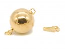 Fermoir de type boule - 16 mm, plaqué or /3047