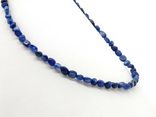 Cyanite strand - natural cut 5x7 mm dark blue, length 39 cm /2177