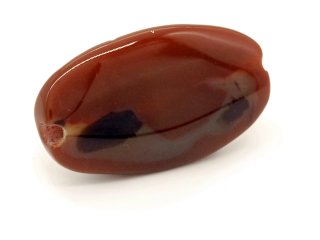 Agate - disque ovale, 21x36 mm, brun rouge /5305s