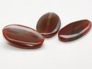Agate - disque ovale, 21x36 mm, brun rouge /5305s