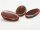 Agate - disque ovale, 21x36 mm, brun rouge /5305s