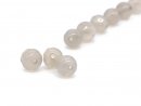 Three faceted grey agate beads