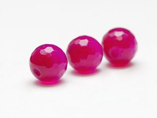Agate - boules à facettes 8 mm rose, 3 pcs /5771s