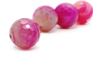 Perles dagate à motifs roses