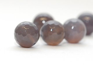 Agate - facettée, 14 mm, gris /1855s